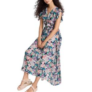 Chufy Addi “My Aussie Days” short sleeve long tropical fish print dress XS NWT